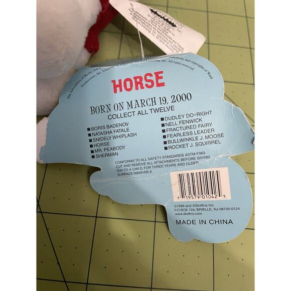 Rocky and Bullwinkle Friends Dudley Do Right Horse plush 9 inch Stuffins Vintage - Picture 5 of 10